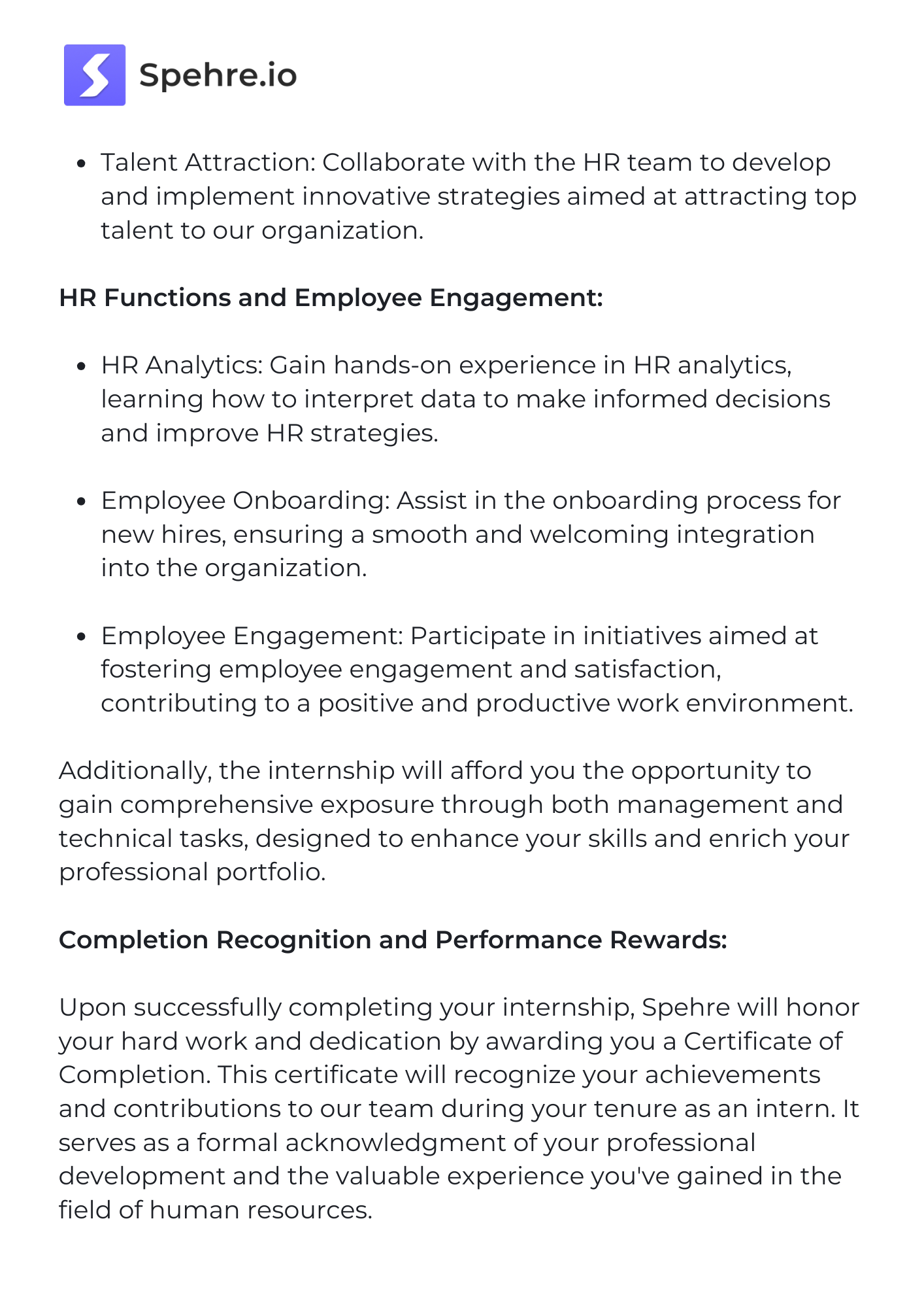 Spehre Offer Letter Page 2